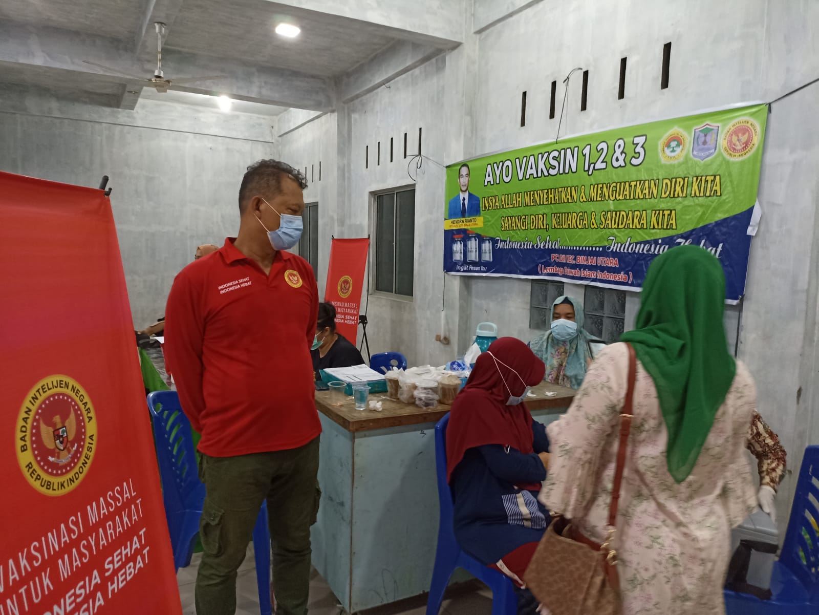 Genjot Vaksinasi Covid-19 di Kota Binjai, Binda Sumut Gelar Vaksinasi Malam Hari di Masjid Baitul Makmur Binjai Utara 