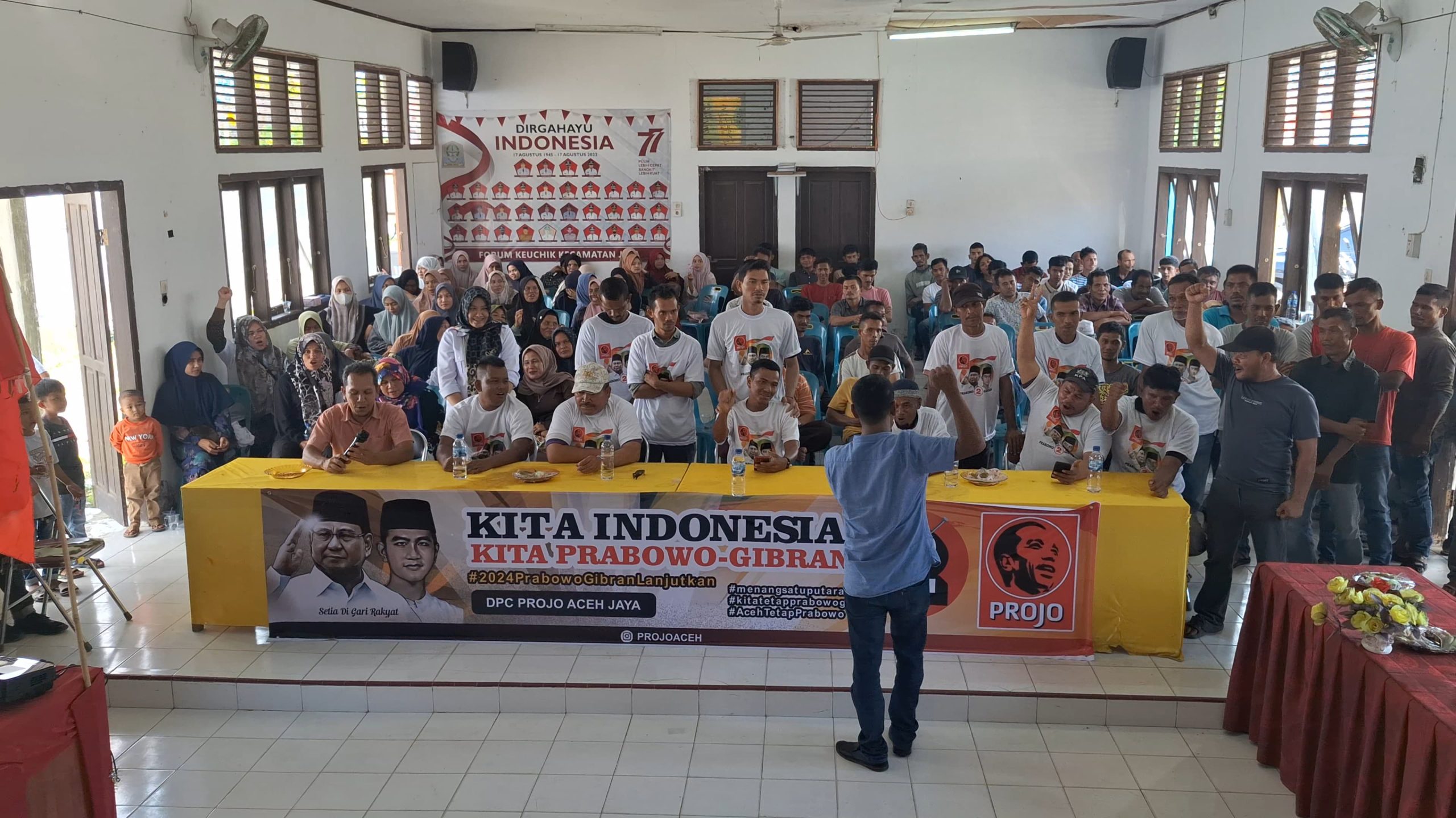 Dua Lokasi Strategis: Projo Aceh Jaya Deklarasi Pemenangan Prabowo-Gibran di Aceh Jaya