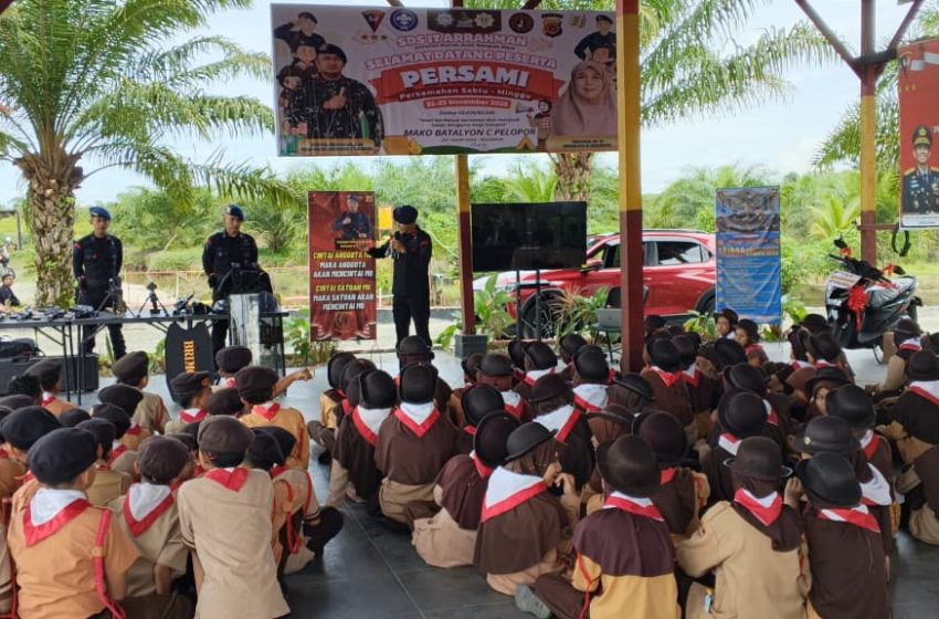  Brimob Aceh Terima Kunjungan Persami Siswa SD IT Arrahman di Nagan Raya