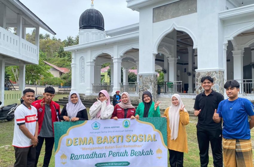  Sambut Ramadhan, DEMA STIS Al-Aziziyah Sabang Gelar Bakti Sosial Bersihkan Sejumlah Masjid