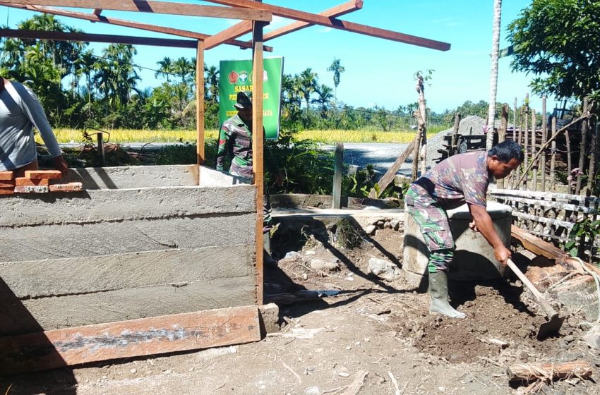  Dedikasi Satgas TMMD, Fasilitas MCK Desa Masuk Tahap Pengecoran