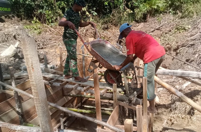  Infrastruktur Desa Ujong Blang Terus Digenjot, Satgas TMMD Gunakan Concrete Mixer