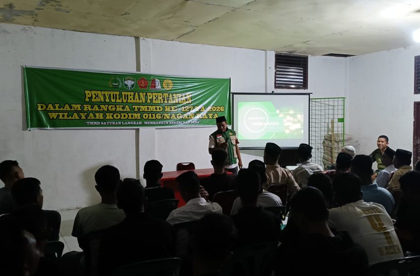  Satgas TMMD ke 127 Kodim 0116/Nagan Raya Gelar Sasaran Non Fisik Penyuluhan Pertanian