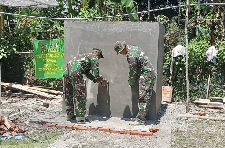  Satgas TMMD ke 127 Kodim 0116 Nagan Raya kebut Pembuatan Bak Penampungan Air Bersih
