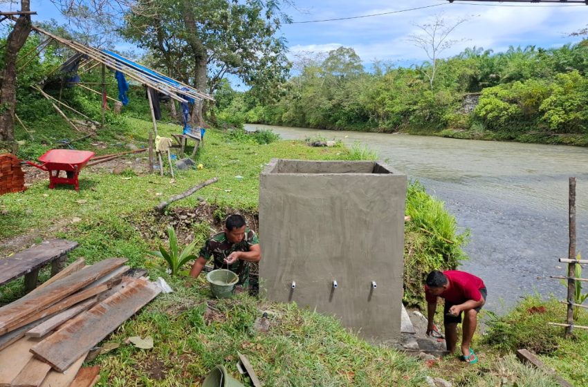  TMMD Nagan Raya Ukir Bak Air Sebagai Warisan Manfaat