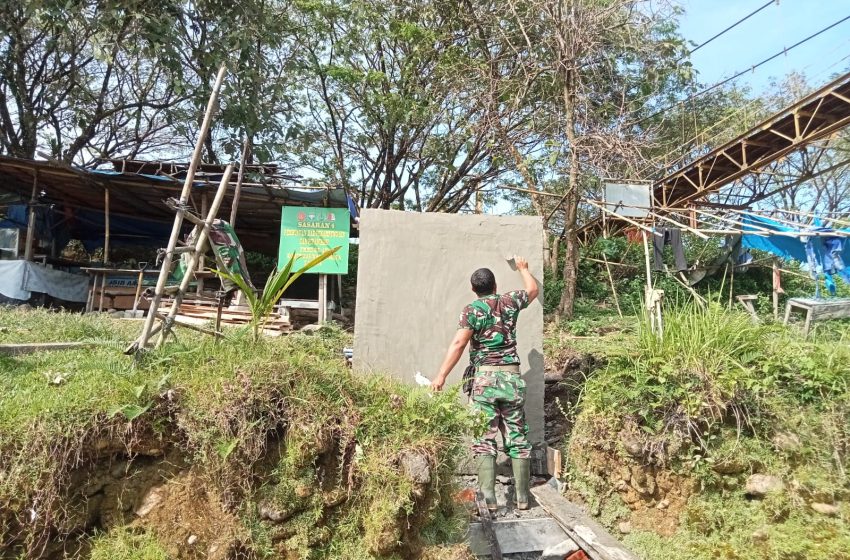  Salah Satu Bak Penampungan Air TMMD 127 Kodim 0116/Nagan Raya Hampir Selesai