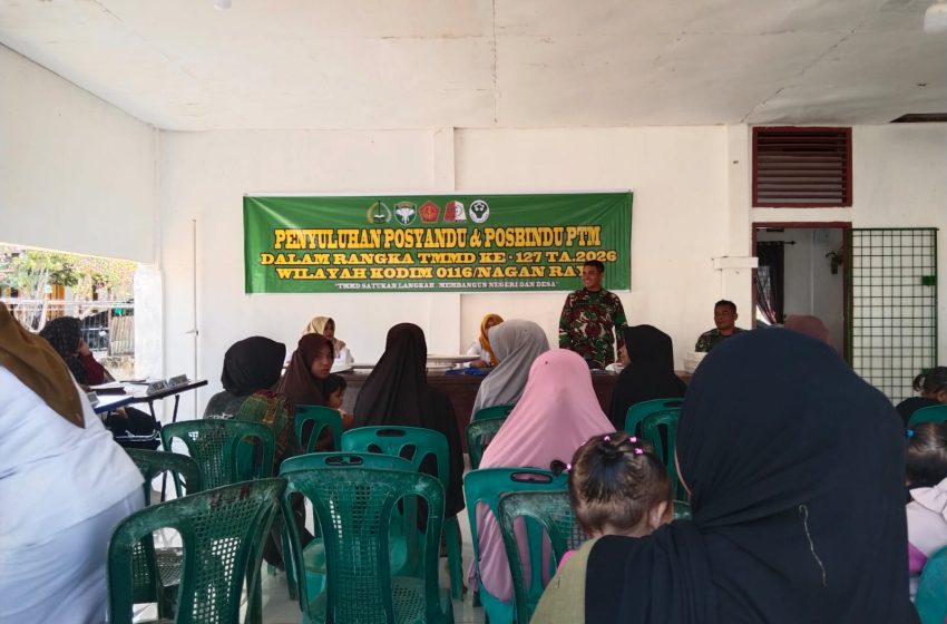 TMMD 127 Kodim 0116/Nagan Raya Kolaborasi Bersama Dinas Kesehatan Turunkan Angka Stunting