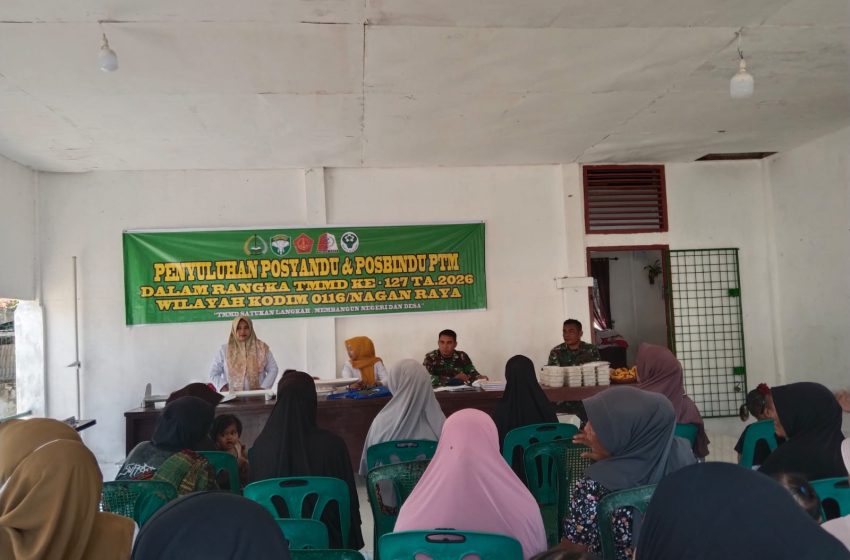  Satgas TMMD ke 127 Kodim 0116/Nagan Raya gelar pelayanan Posyandu cegah stunting