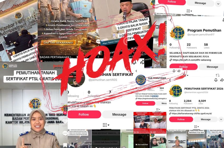  Kementerian ATR/BPN Tegaskan Tidak Ada Program Pemutihan Sertipikat Tanah