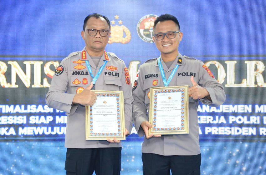  Bidhumas Polda Aceh Raih Dua Penghargaan dalam Rakernis Humas Polri 2026