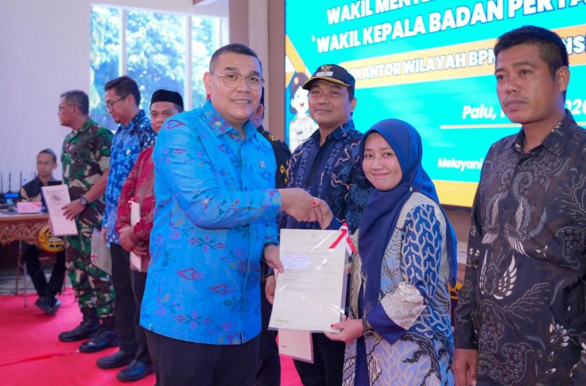  50% Bidang Tanah di Sulteng Sudah Bersertipikat, Wamen Ossy: Ini Menunjukkan Sulteng Terus Bertumbuh