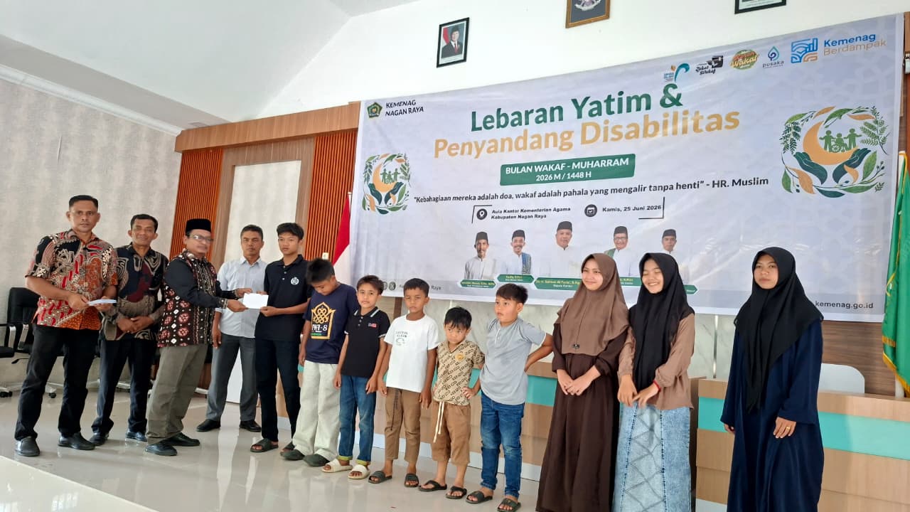 Kemenag Nagan Raya Santuni Anak Yatim dan Penyandang Disabilitas