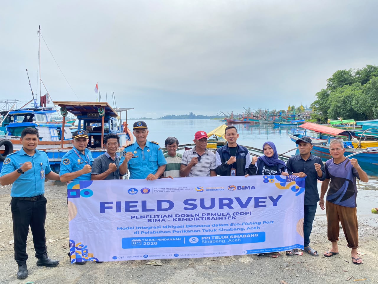 Kolaborasi dengan Nelayan, Peneliti BIMA Kemendiktisaintek Polteksim Perkuat Kajian Eco-Fishing Port di Simeulue